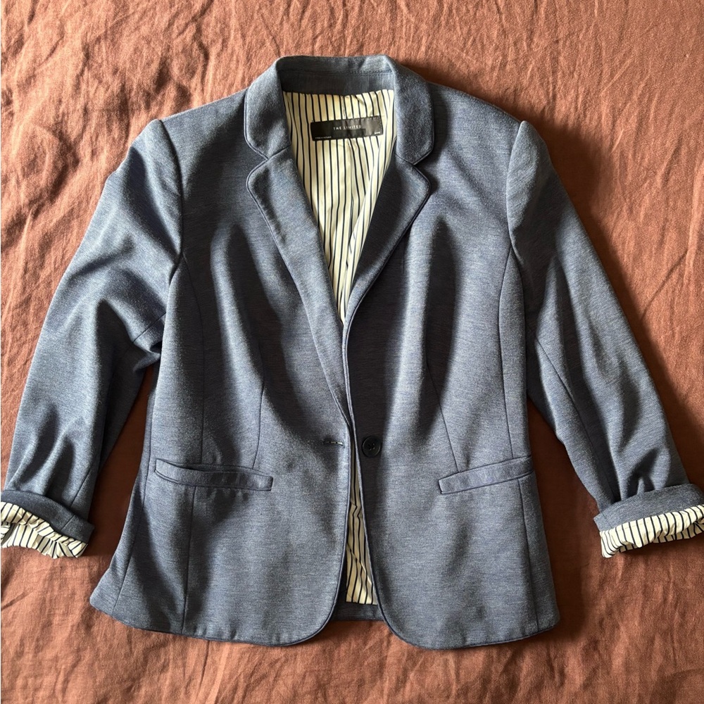 The Limited Women’s Blue Bleached Denim Blazer - Size Small
